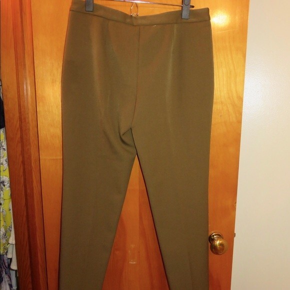 Milly Pants Olive Green Stretch Crepe Cigarette Trousers Office Work Size 4 NWT - Picture 5 of 8